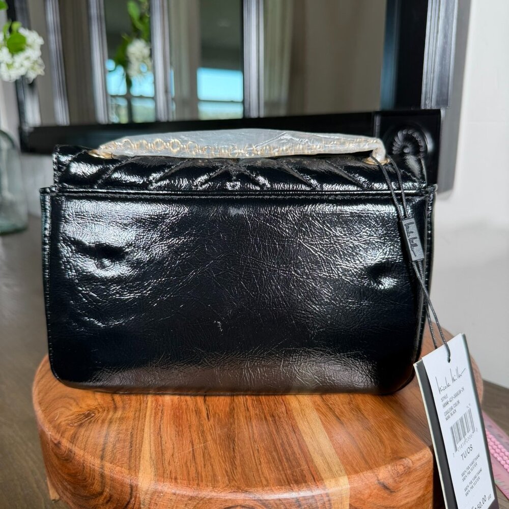 Nicole Miller New York Quilted Black Crossbody Bag Gold Chain Strap NWT - Picture 4 of 7